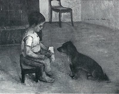 Child with Buttered Bread and Dog by Lovis Corinth